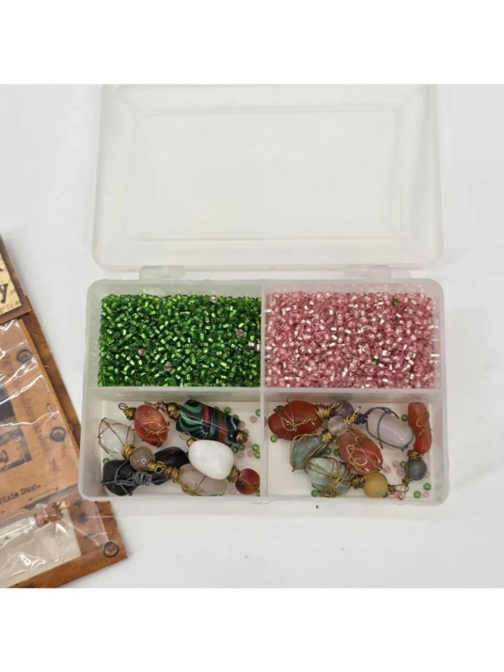 HUGE Jewelry Making Supply Lot Charms Necklaces Copper Beads Gems Tools most NEW
